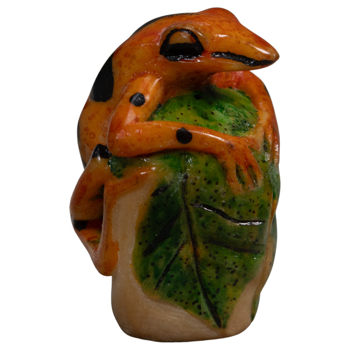 Gold And Black Poison Dart Frog Tagua Carving