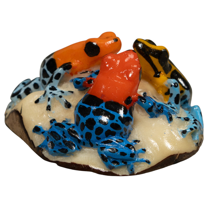 Triple Poison Dart Frog Tagua Carving