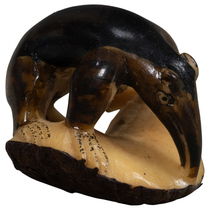 Vintage Brown Anteater Tagua Carving
