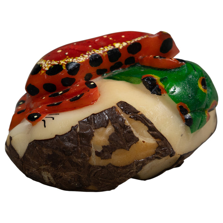 Red Black And Green Poison Dart Frog Tagua Carving