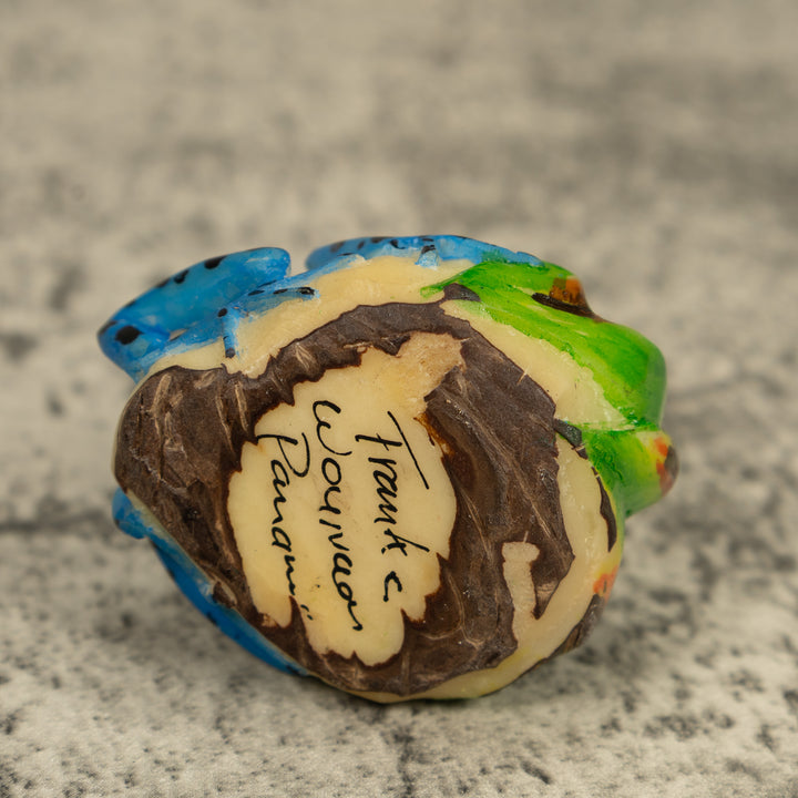 Black Yellow And Blue Poison Dart Frog Tagua Carving