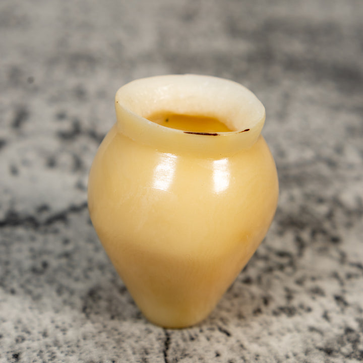 Vintage Natural White Vase Tagua Carving