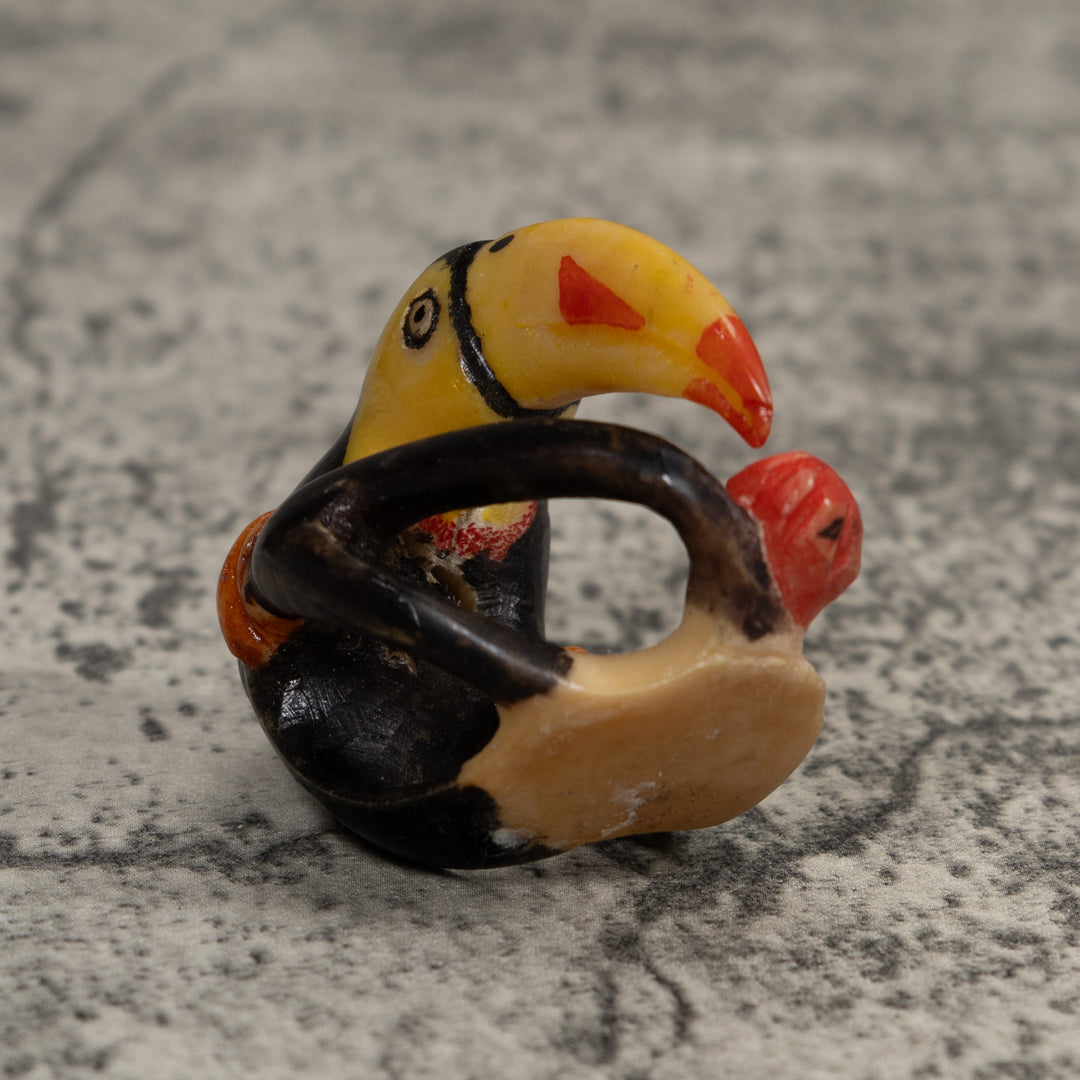 Vintage Toucan Parrot Bird Tagua Carving