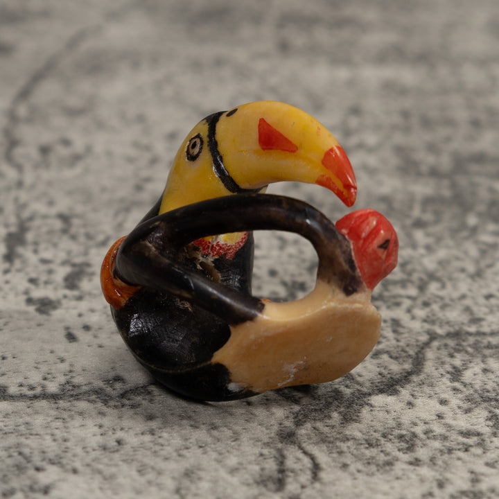 Vintage Toucan Parrot Bird Tagua Carving
