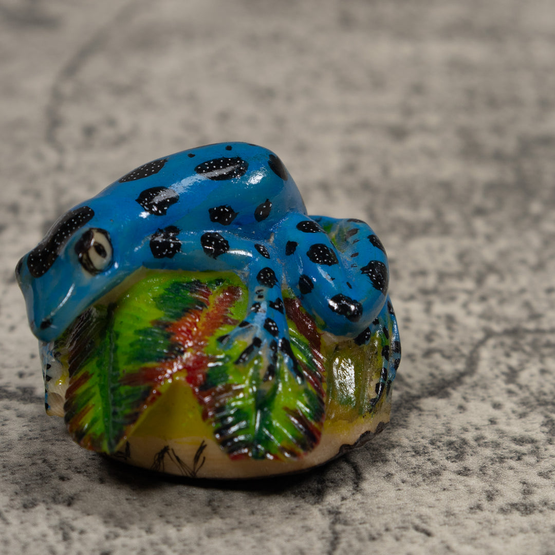 Blue Poison Dart Frog Tagua Carving