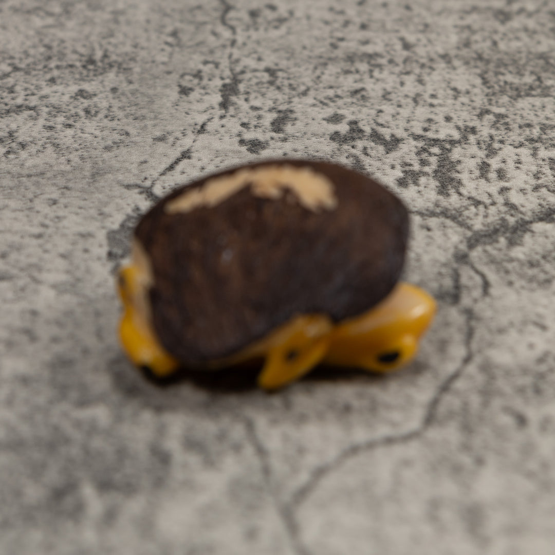 Vintage Gold And Black Frog Tagua Carving