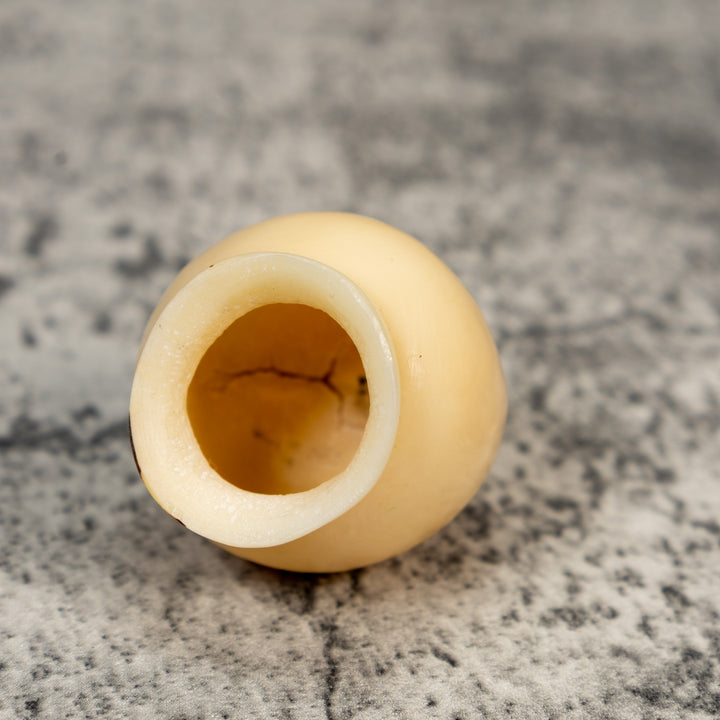 Vintage Natural White Vase Tagua Carving