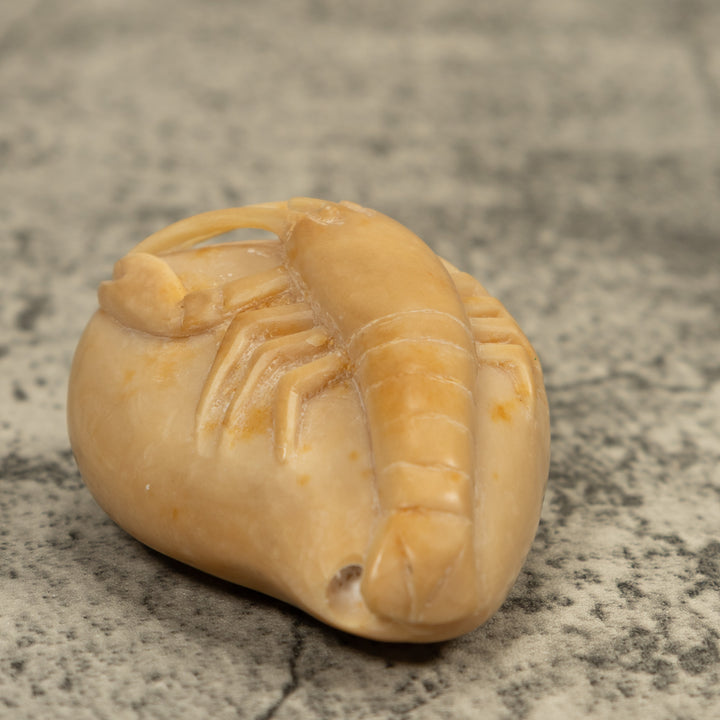 Vintage White Shrimp Tagua Carving
