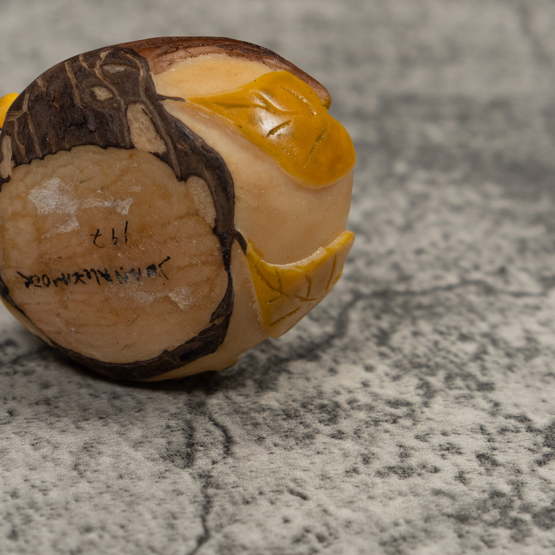 Black And Gold Frog Tagua Carving