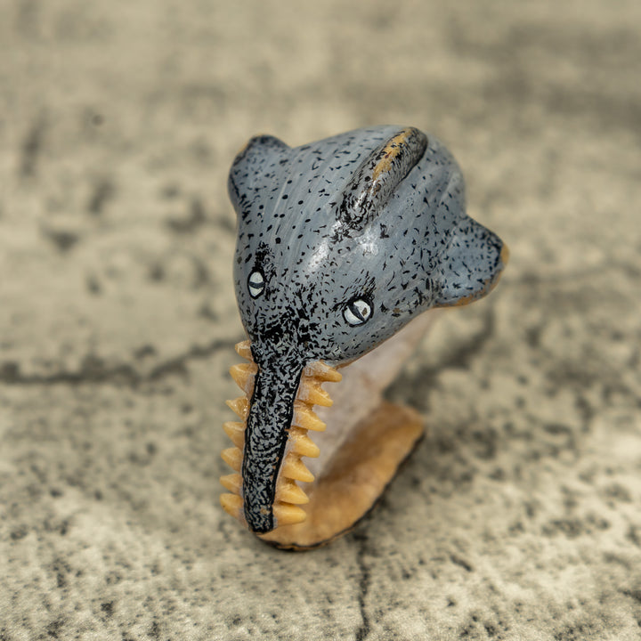 Vintage Ocean Sawfish Tagua Carving