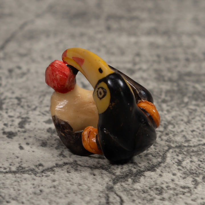 Vintage Toucan Parrot Bird Tagua Carving