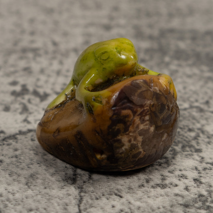 Vintage Green Frog Tagua Carving