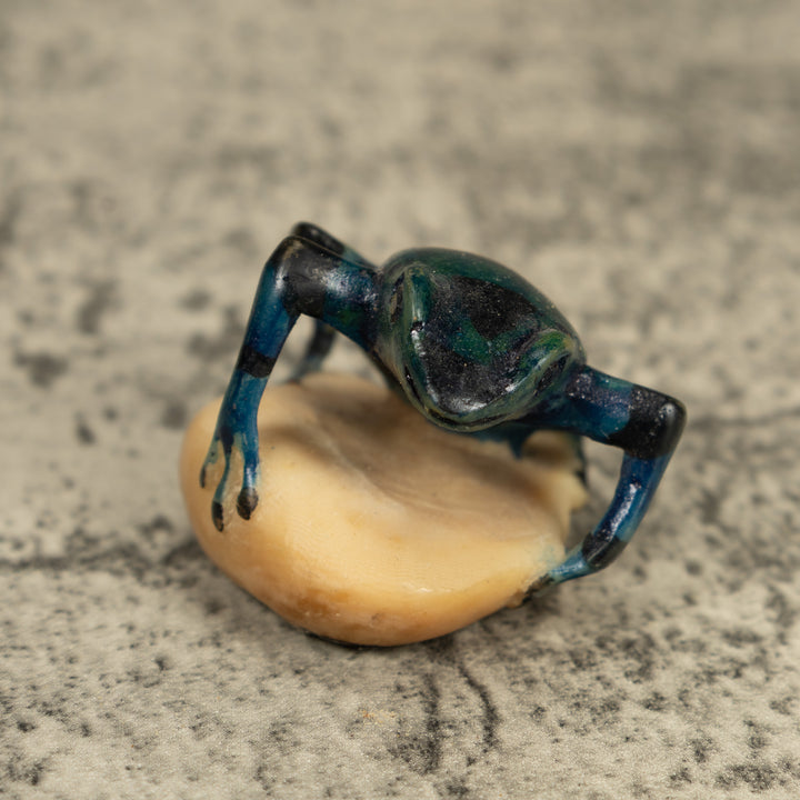 Black Bluish Green Poison Dart Frog Tagua Carving