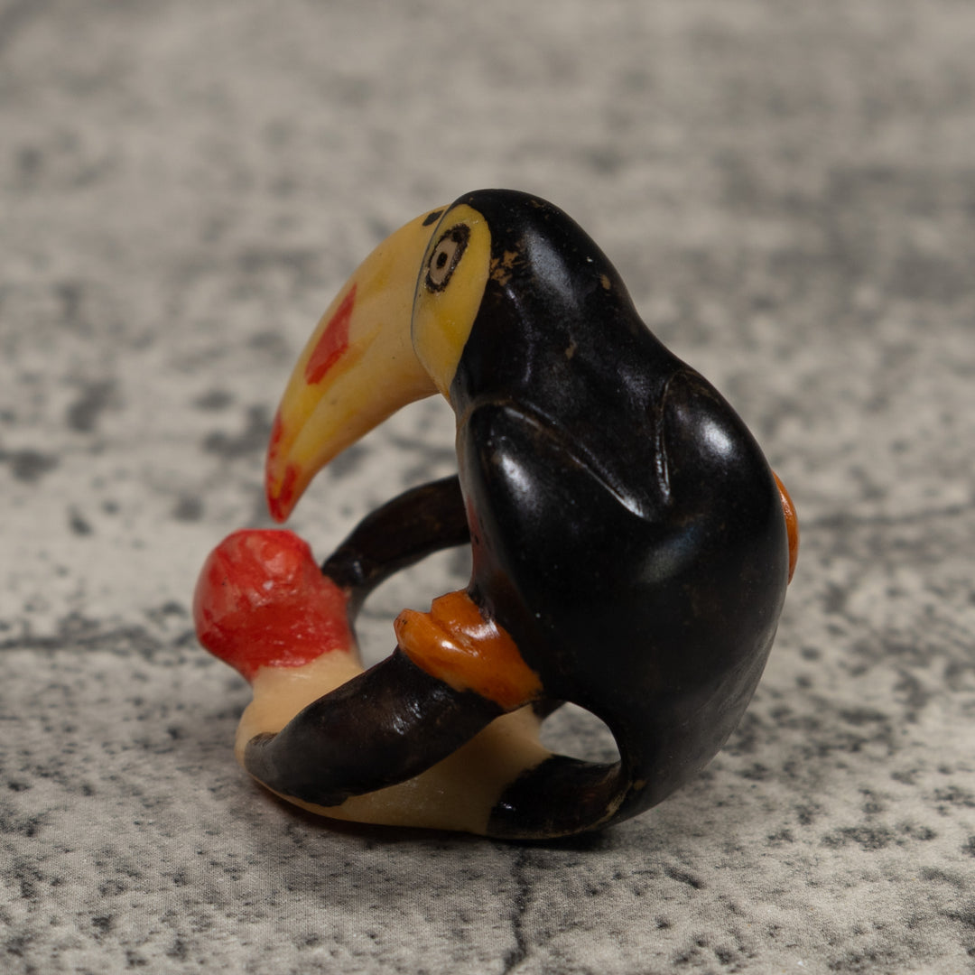 Vintage Toucan Parrot Bird Tagua Carving