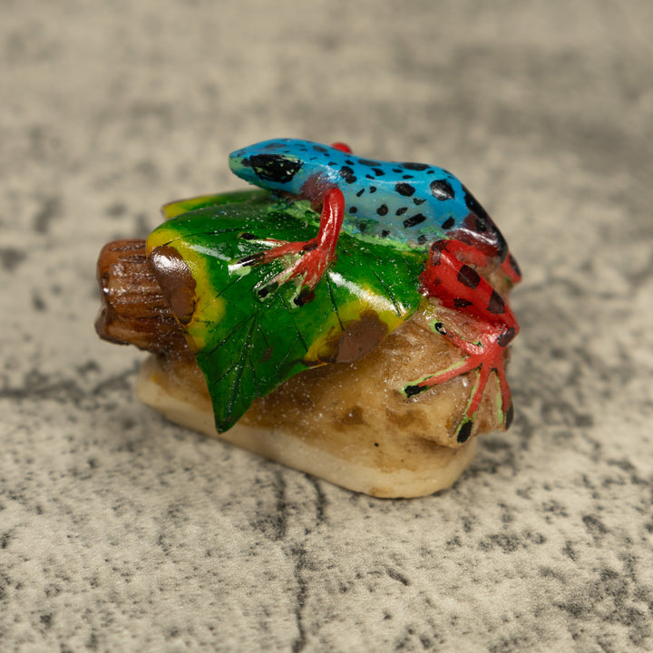 Black Blue And Red Poison Dart Frog Tagua Carving