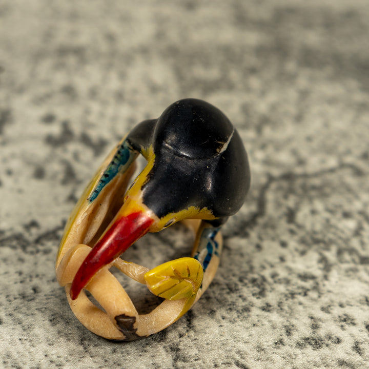 Vintage Toucan Parrot Bird Tagua Carving