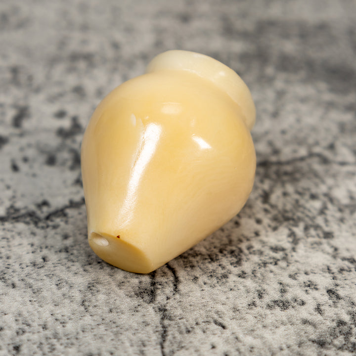 Vintage Natural White Vase Tagua Carving