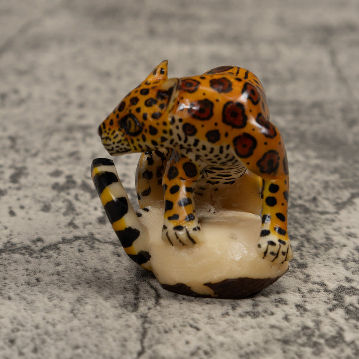 Jaguar Cat Tagua Carving