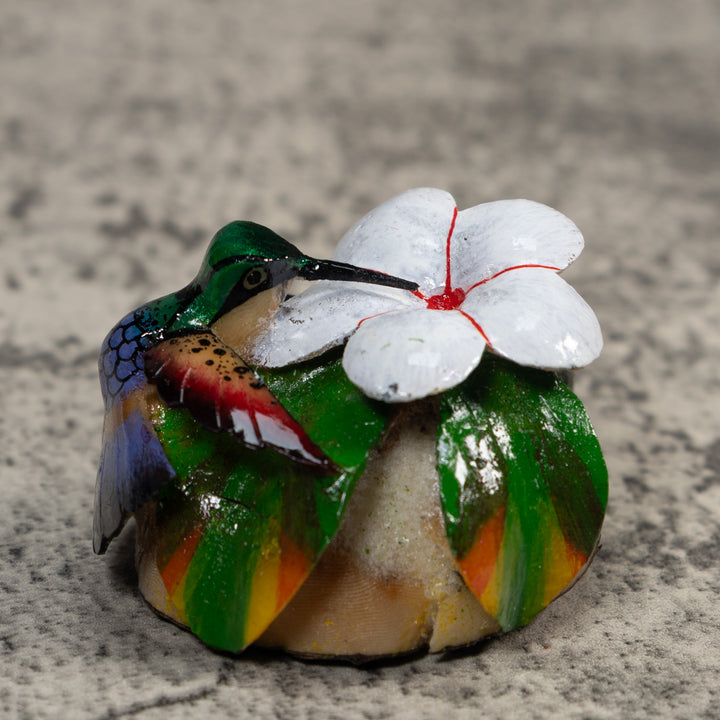 Multicolor Hummingbird Tagua Carving