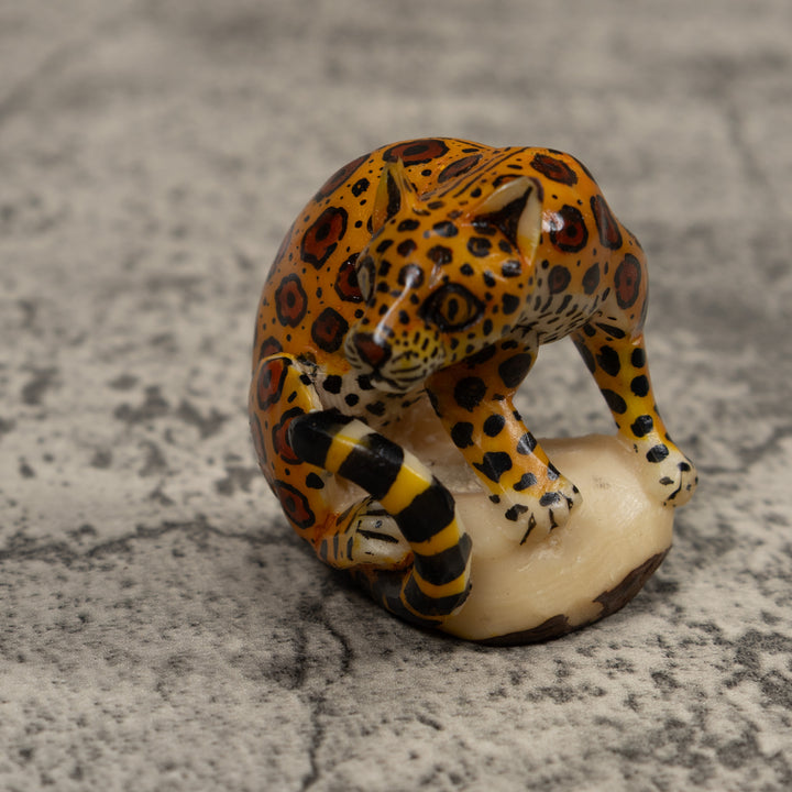 Jaguar Cat Tagua Carving