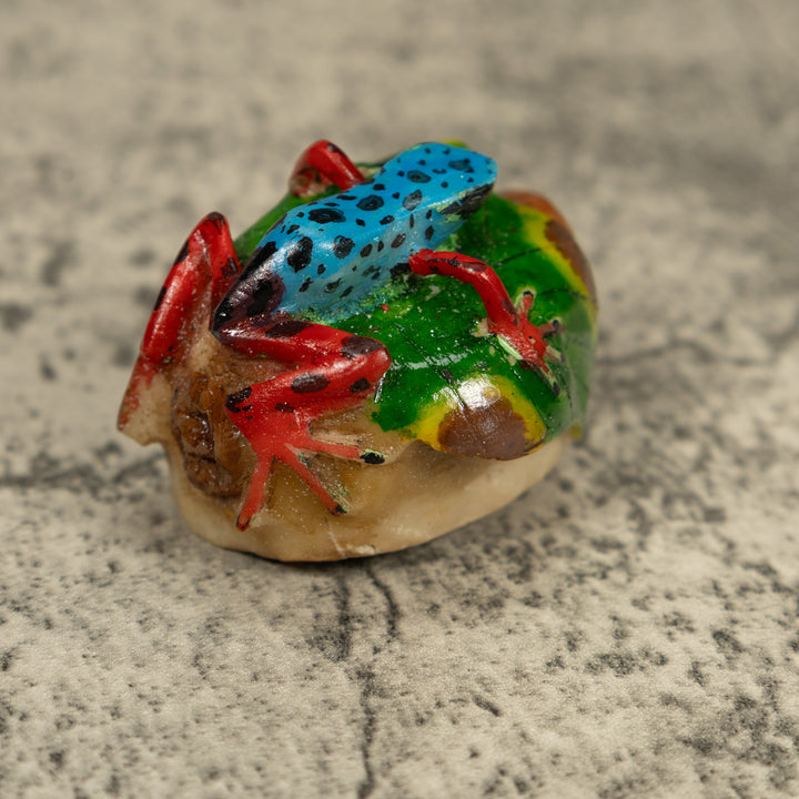 Black Blue And Red Poison Dart Frog Tagua Carving