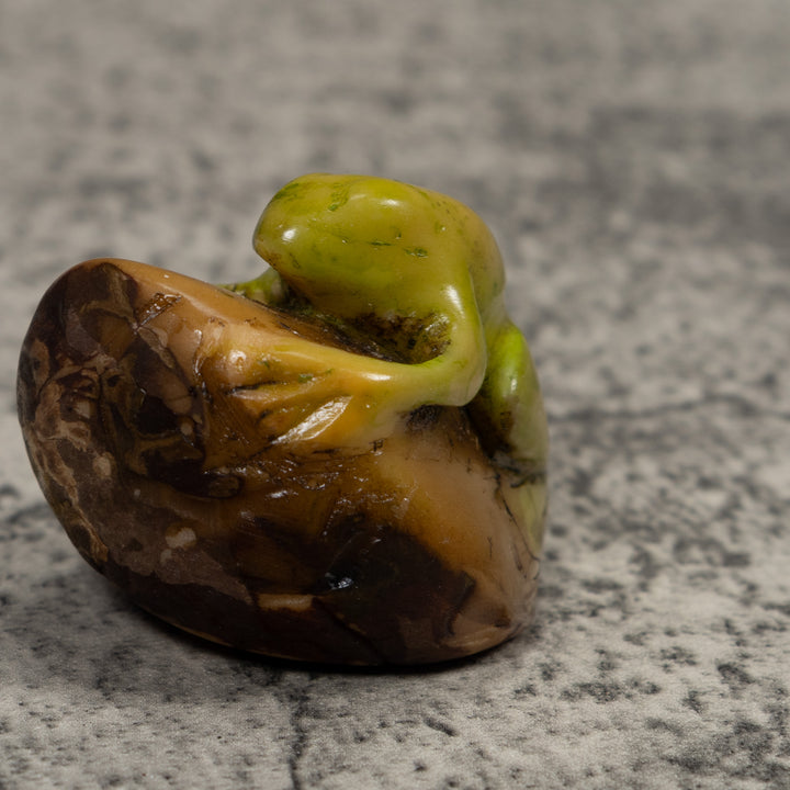 Vintage Green Frog Tagua Carving