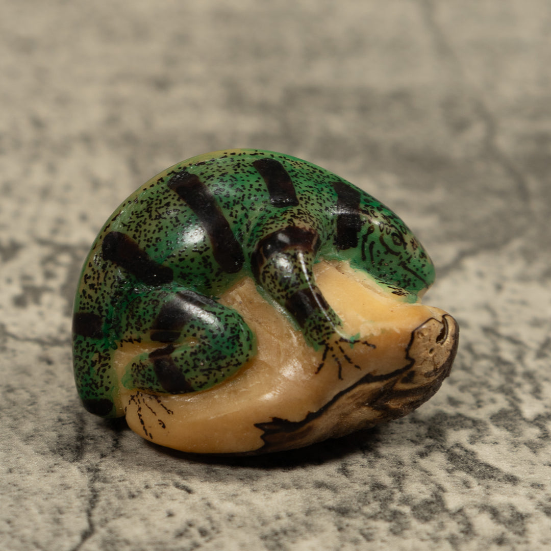 Vintage Iguana Lizard Reptile Tagua Carving
