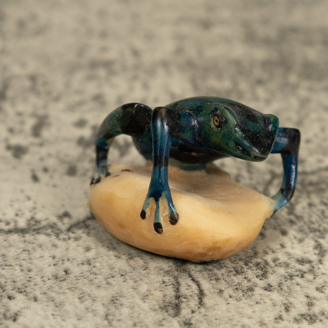 Black Bluish Green Poison Dart Frog Tagua Carving