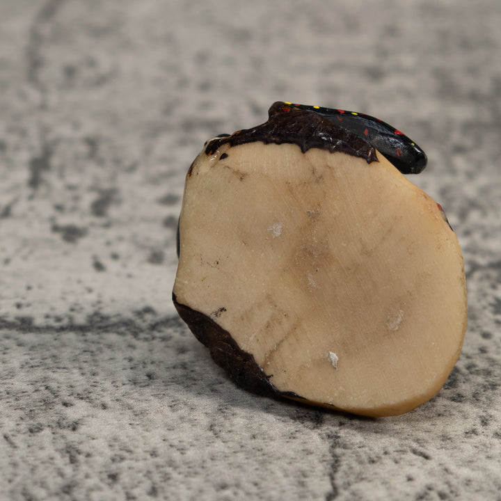 Vintage Green And Black Poison Dart Frog Tagua Carving