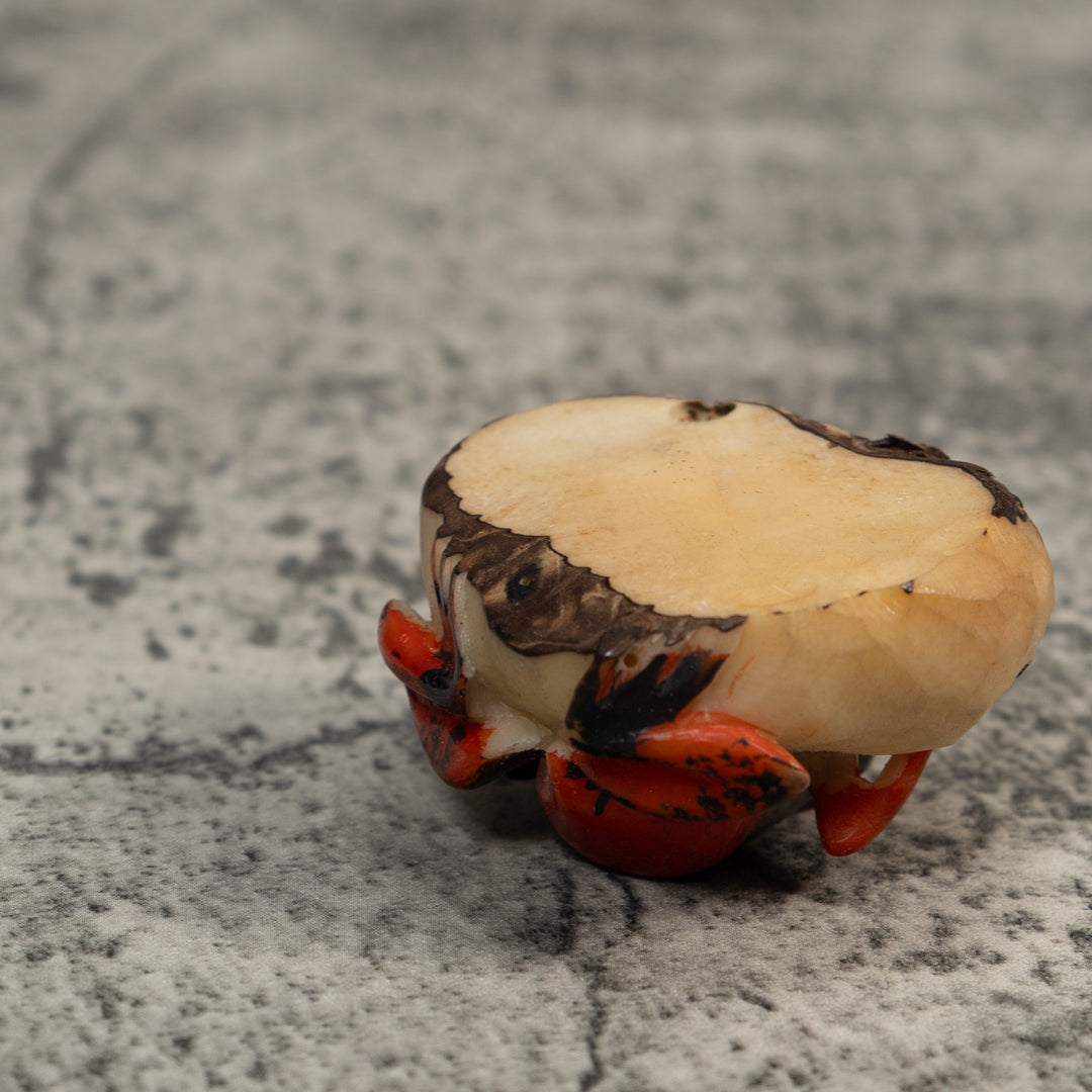 Vintage Red And Black Poison Dart Frog Tagua Carving