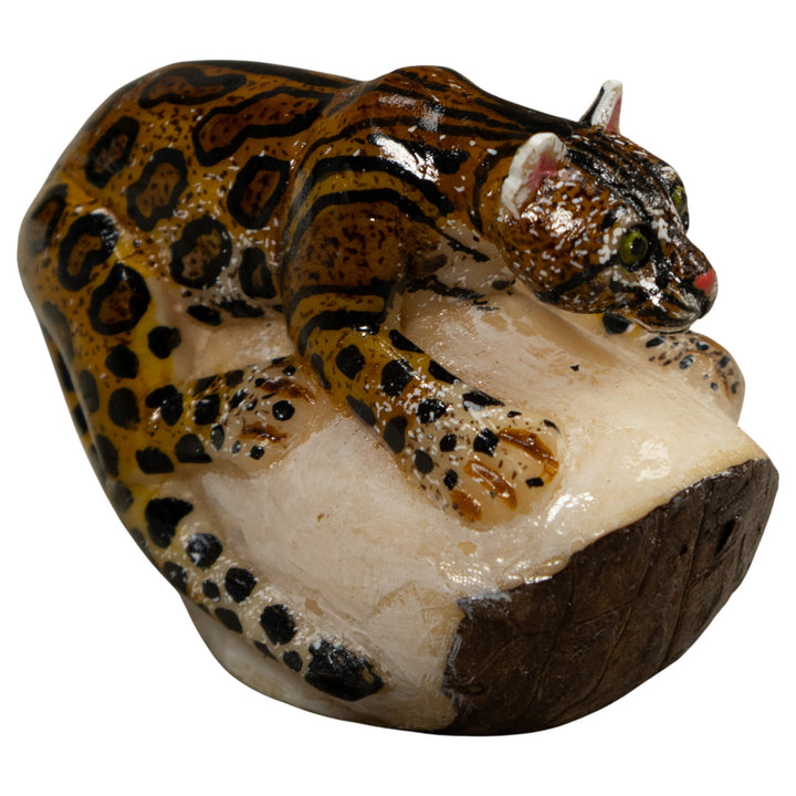 Jaguar Cat Tagua Carving