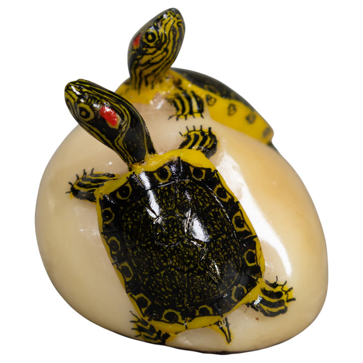 Double (2) Tortoise Turtle Tagua Carving