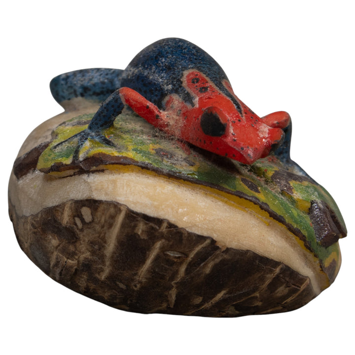 Red And Blue Poison Dart Frog Tagua Carving