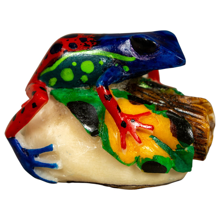 Red Blue And Green Poison Dart Frog Tagua Carving