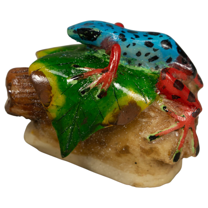 Black Blue And Red Poison Dart Frog Tagua Carving