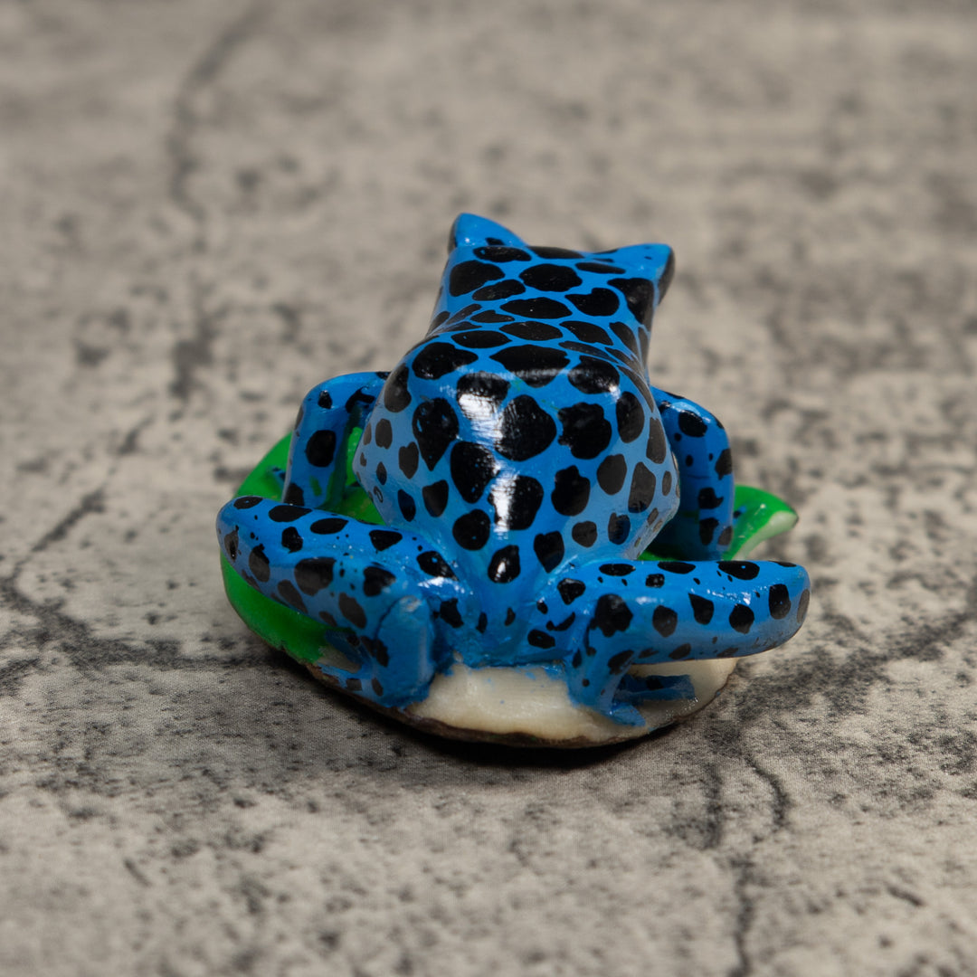Blue Green And Black Poison Dart Frog Tagua Carving