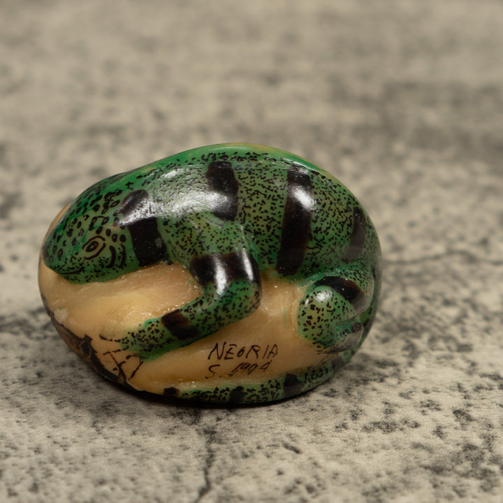 Vintage Iguana Lizard Reptile Tagua Carving