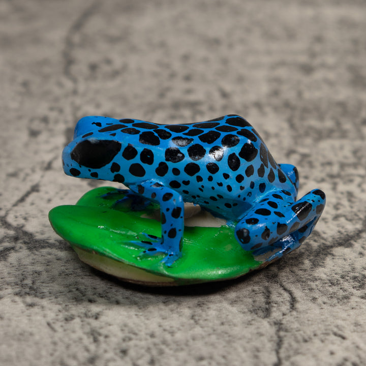 Blue Green And Black Poison Dart Frog Tagua Carving