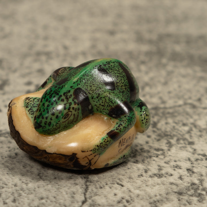 Vintage Iguana Lizard Reptile Tagua Carving