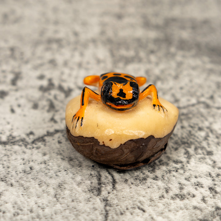 Orange And Black Poison Dart Frog Tagua Carving
