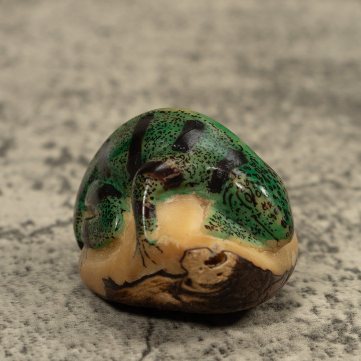 Vintage Iguana Lizard Reptile Tagua Carving