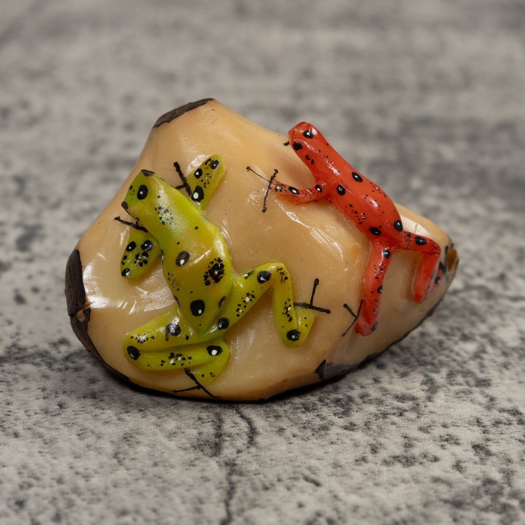 3 Poison Dart Frog Tagua Carving