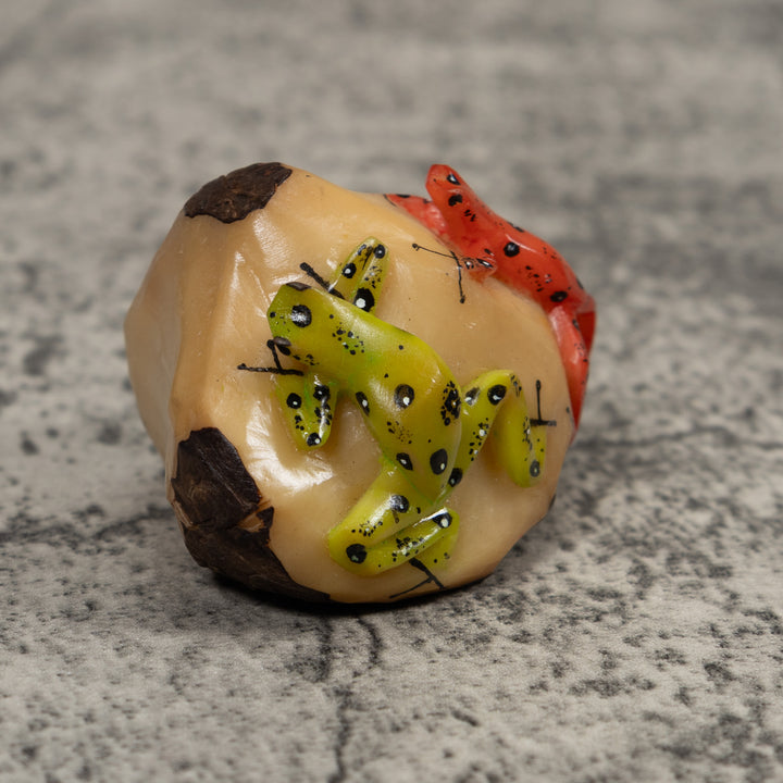 3 Poison Dart Frog Tagua Carving