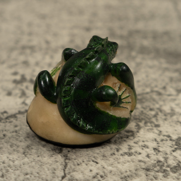 Vintage Iguana Lizard Reptile Tagua Carving
