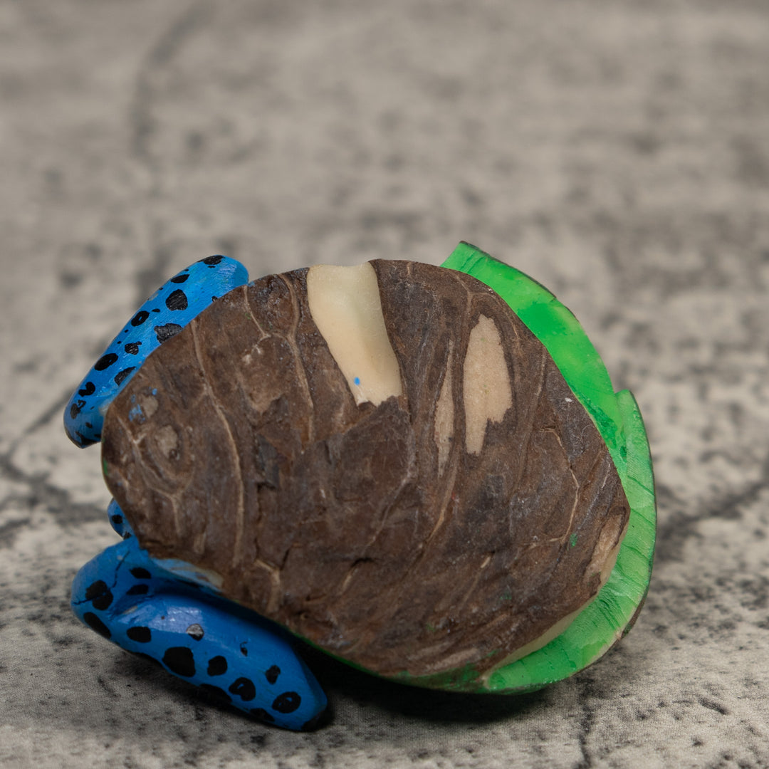 Blue Green And Black Poison Dart Frog Tagua Carving