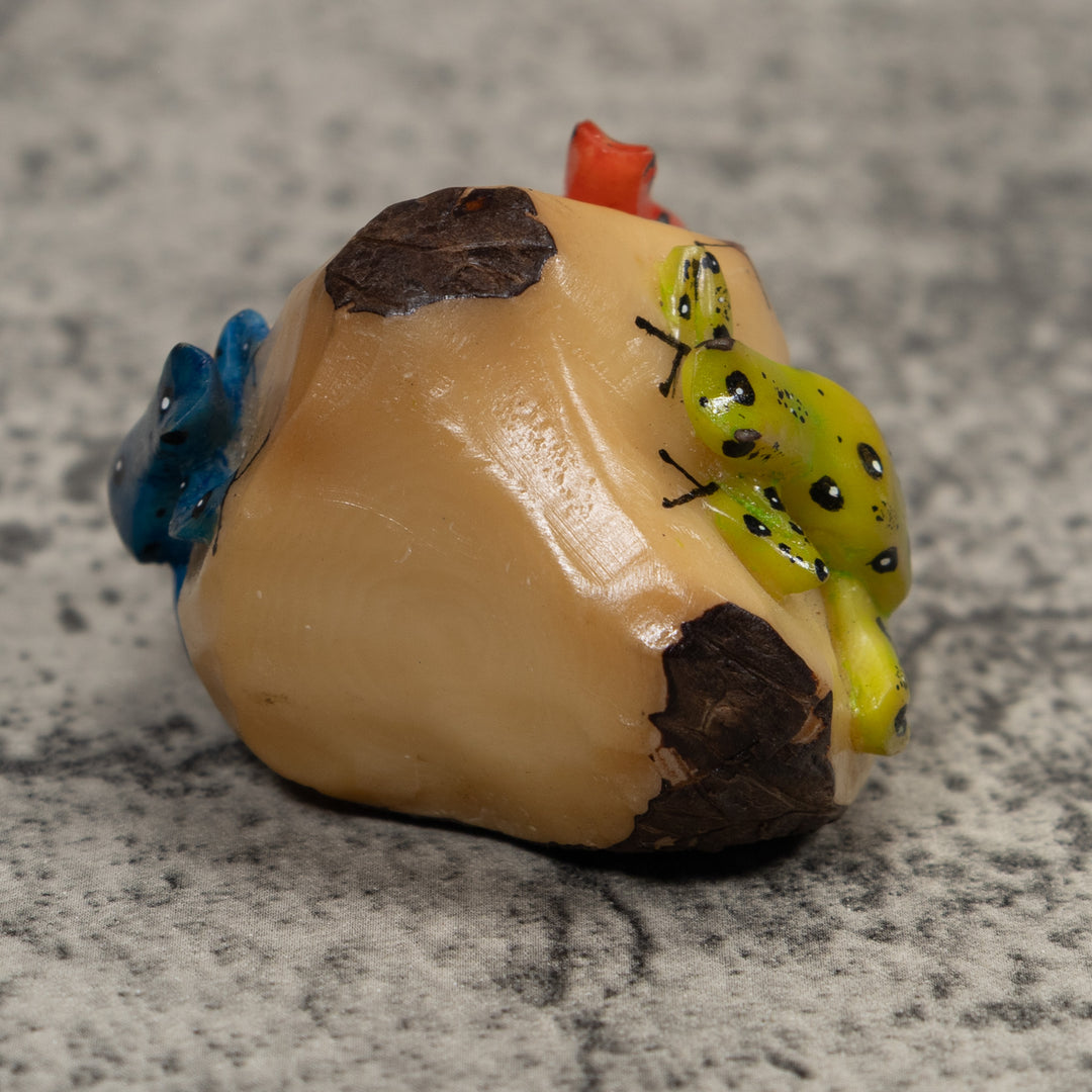 3 Poison Dart Frog Tagua Carving