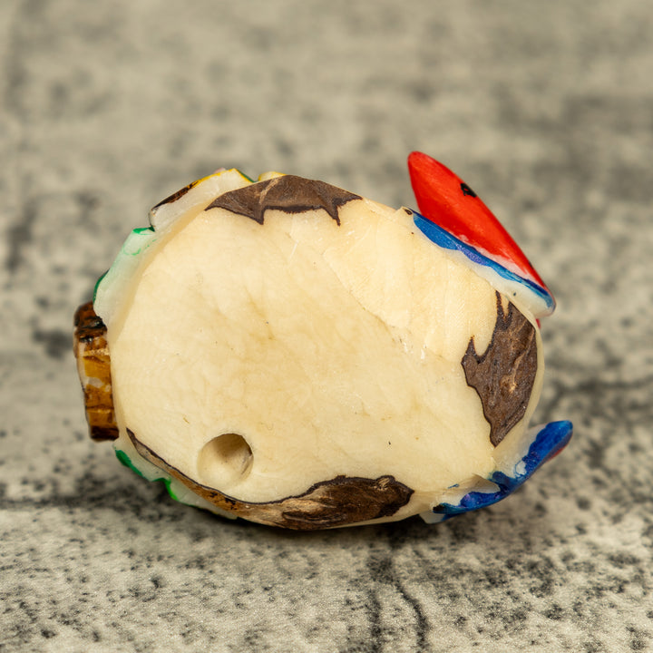 Red Blue And Green Poison Dart Frog Tagua Carving