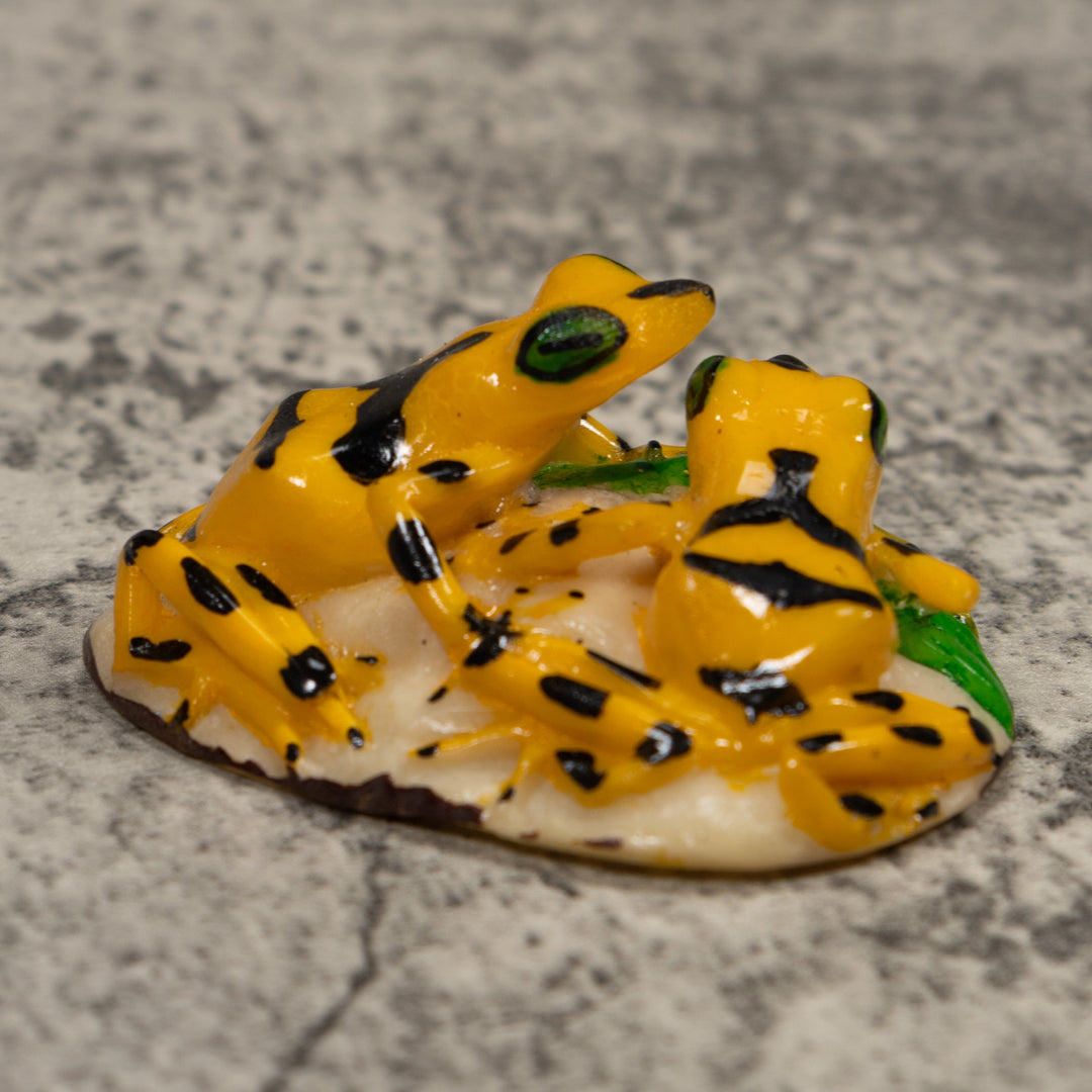 Double Golden Frog Tagua Carving