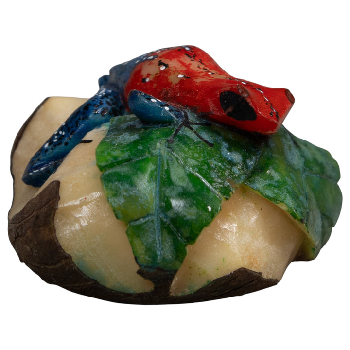 Red And Blue Poison Dart Frog Tagua Carving