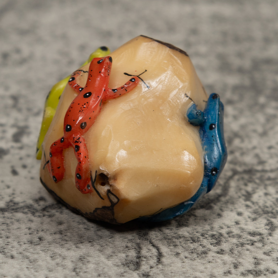 3 Poison Dart Frog Tagua Carving